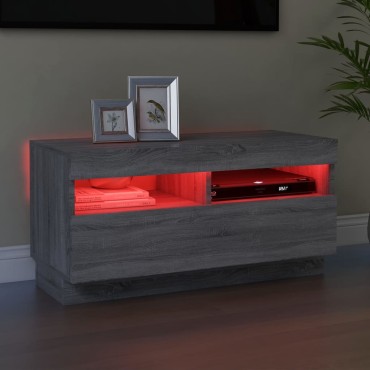 vidaXL Έπιπλο Τηλεόρασης με LED Γκρι Sonoma 80x35x40cm