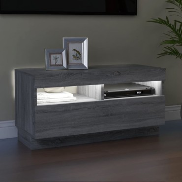 vidaXL Έπιπλο Τηλεόρασης με LED Γκρι Sonoma 80x35x40cm