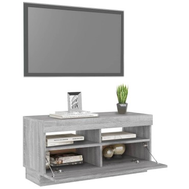 vidaXL Έπιπλο Τηλεόρασης με LED Γκρι Sonoma 80x35x40cm