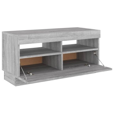 vidaXL Έπιπλο Τηλεόρασης με LED Γκρι Sonoma 80x35x40cm