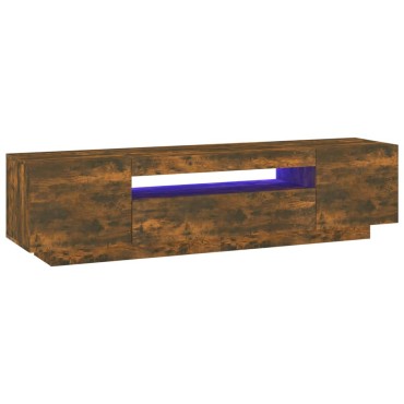 vidaXL Έπιπλο Τηλεόρασης με LED Καπνιστή Δρυς 160x35x40cm