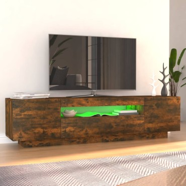 vidaXL Έπιπλο Τηλεόρασης με LED Καπνιστή Δρυς 160x35x40cm