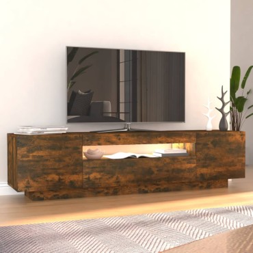vidaXL Έπιπλο Τηλεόρασης με LED Καπνιστή Δρυς 160x35x40cm