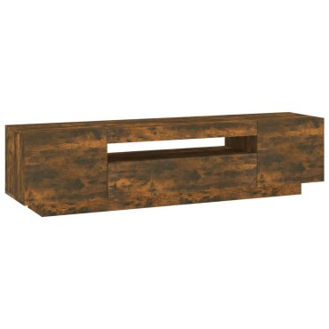vidaXL Έπιπλο Τηλεόρασης με LED Καπνιστή Δρυς 160x35x40cm