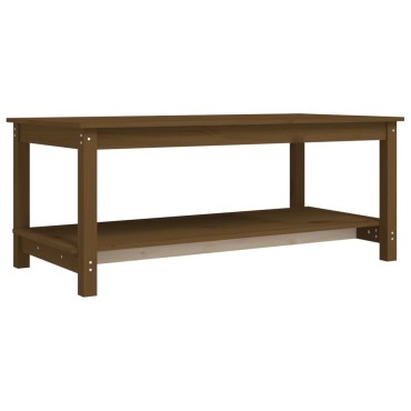 vidaXL Τραπεζάκι Σαλονιού Καφέ Μελί 110x55x45cm Μασίφ Ξύλο Πεύκου 1 τεμ.