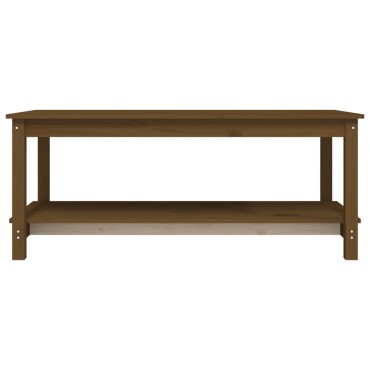 vidaXL Τραπεζάκι Σαλονιού Καφέ Μελί 110x55x45cm Μασίφ Ξύλο Πεύκου 1 τεμ.