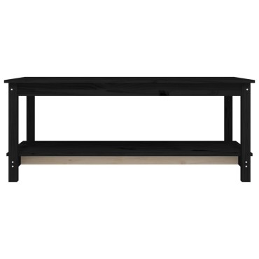 vidaXL Τραπεζάκι Σαλονιού Μαύρο 110x55x45cm από Μασίφ Ξύλο Πεύκου 1 τεμ.