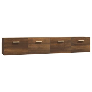 vidaXL Ντουλάπια Τοίχου 2 τεμ. Καφέ δρυς 100x36,5x35cm Επεξ. Ξύλο