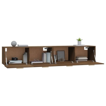 vidaXL Ντουλάπια Τοίχου 2 τεμ. Καφέ δρυς 100x36,5x35cm Επεξ. Ξύλο