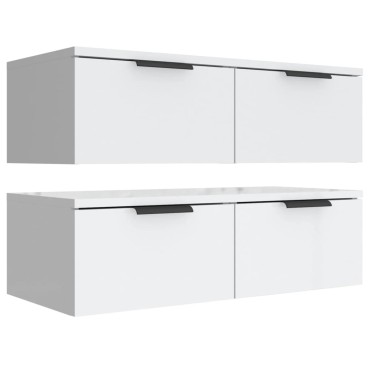 vidaXL Ντουλάπια Τοίχου 2 τεμ. Λευκά 68x30x20cm Επεξεργασμένο Ξύλο