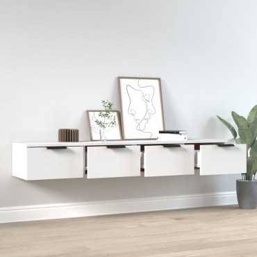 vidaXL Ντουλάπια Τοίχου 2 τεμ. Λευκά 68x30x20cm Επεξεργασμένο Ξύλο