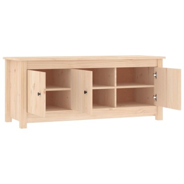 vidaXL Παπουτσοθήκη 110x38x45,5cm από Μασίφ Ξύλο Πεύκου