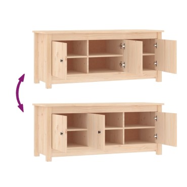 vidaXL Παπουτσοθήκη 110x38x45,5cm από Μασίφ Ξύλο Πεύκου