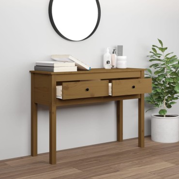 vidaXL Τραπέζι κονσόλα Καφέ μελί 100x35x75cm Μασίφ Ξύλο Πεύκου 1 τεμ.