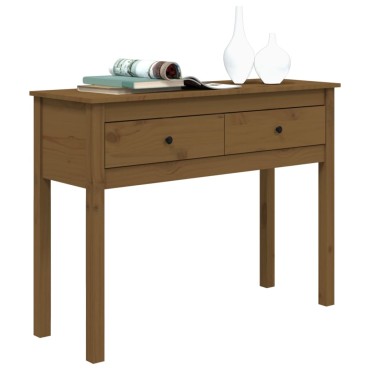 vidaXL Τραπέζι κονσόλα Καφέ μελί 100x35x75cm Μασίφ Ξύλο Πεύκου 1 τεμ.