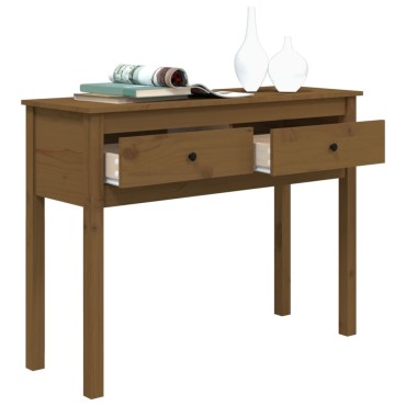 vidaXL Τραπέζι κονσόλα Καφέ μελί 100x35x75cm Μασίφ Ξύλο Πεύκου 1 τεμ.