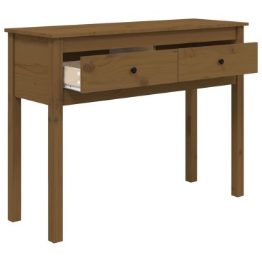 vidaXL Τραπέζι κονσόλα Καφέ μελί 100x35x75cm Μασίφ Ξύλο Πεύκου 1 τεμ.