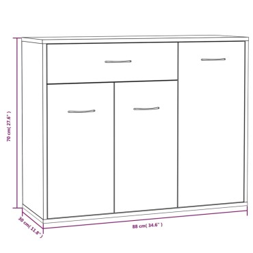 vidaXL Ντουλάπι Καπνιστή Δρυς 88x30x70cm από Επεξεργασμένο Ξύλο 1 τεμ.