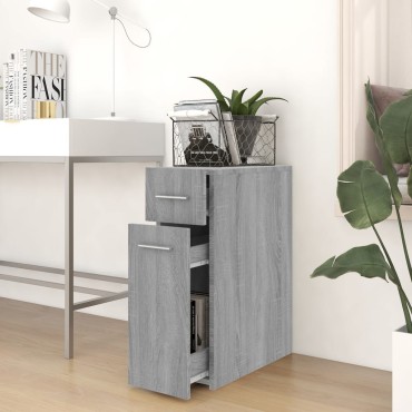vidaXL Συρταριέρα Γενικής Χρήσης Γκρι Sonoma 20x45,5x60cm Επεξ. Ξύλο 1 τεμ.