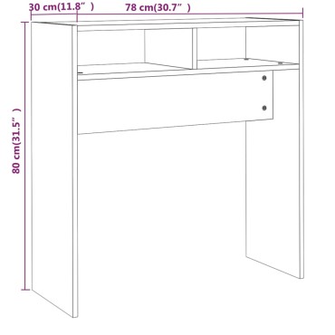 vidaXL Τραπέζι Κονσόλα Γκρι Sonoma 78x30x80cm Επεξεργασμένο Ξύλο 1 τεμ.