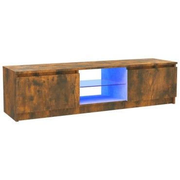 vidaXL Έπιπλο Τηλεόρασης με LED Καπνιστή Δρυς 120x30x35,5cm