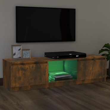 vidaXL Έπιπλο Τηλεόρασης με LED Καπνιστή Δρυς 120x30x35,5cm