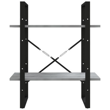 vidaXL Βιβλιοθήκη με 2 Ράφια Γκρι Sonoma 60x30x70cm Επεξεργ. Ξύλο 1 τεμ.