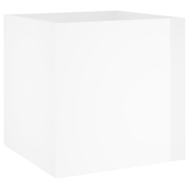 vidaXL Ζαρντινιέρα Γυαλιστερή Λευκή 40x40x40 εκ. Επεξεργασμένο Ξύλο