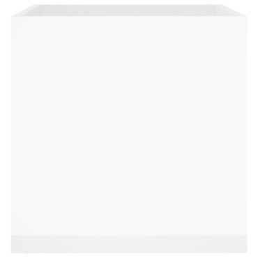 vidaXL Ζαρντινιέρα Γυαλιστερή Λευκή 40x40x40 εκ. Επεξεργασμένο Ξύλο