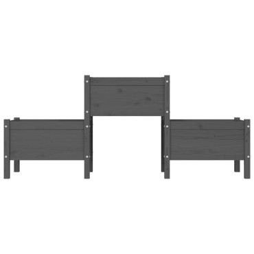 vidaXL Ζαρντινιέρα Γκρι 178,5 x 44 x 75 εκ. από Μασίφ Ξύλο Πεύκου