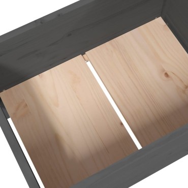 vidaXL Ζαρντινιέρα Γκρι 178,5 x 44 x 75 εκ. από Μασίφ Ξύλο Πεύκου