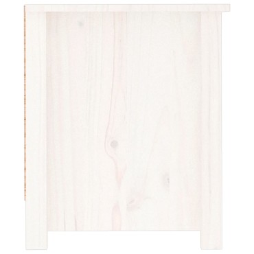 vidaXL Παπουτσοθήκη Λευκή 110x38x45,5cm από Μασίφ Ξύλο Πεύκου