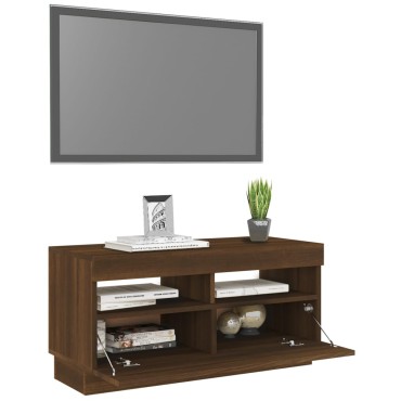 vidaXL Έπιπλο Τηλεόρασης με LED Καφέ Δρυς 80x35x40cm