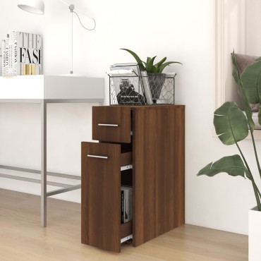 vidaXL Συρταριέρα Γενικής Χρήσης Καφέ Δρυς 20x45,5x60cm Επεξ. Ξύλο 1 τεμ.