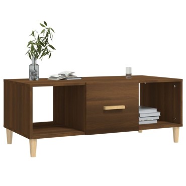 vidaXL Τραπεζάκι Σαλονιού Καφέ Δρυς 102x50x40cm Επεξεργασμένο Ξύλο 1 τεμ.