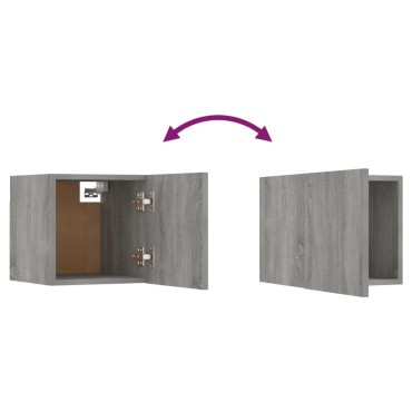 vidaXL Έπιπλα Τηλεόρασης Επιτοίχια 8 τεμ. Γκρι Sonoma 30,5x30x30cm