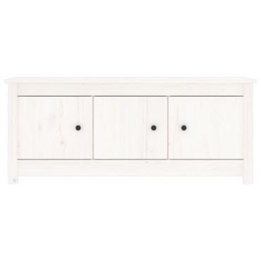 vidaXL Παπουτσοθήκη Λευκή 110x38x45,5cm από Μασίφ Ξύλο Πεύκου