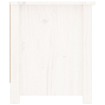 vidaXL Παπουτσοθήκη Λευκή 110x38x45,5cm από Μασίφ Ξύλο Πεύκου
