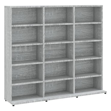 vidaXL Έπιπλο για CD Γκρι Sonoma 100x23x89,5cm Επεξεργασμένο Ξύλο 1 τεμ.