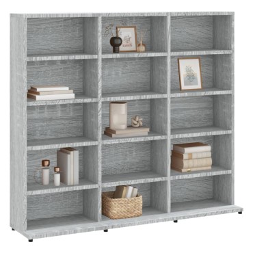 vidaXL Έπιπλο για CD Γκρι Sonoma 100x23x89,5cm Επεξεργασμένο Ξύλο 1 τεμ.