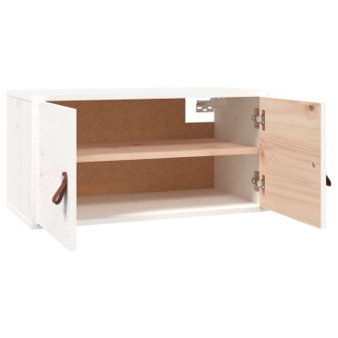 vidaXL Ντουλάπι Τοίχου Λευκό 60x30x30cm από Μασίφ Ξύλο Πεύκου 1 τεμ.