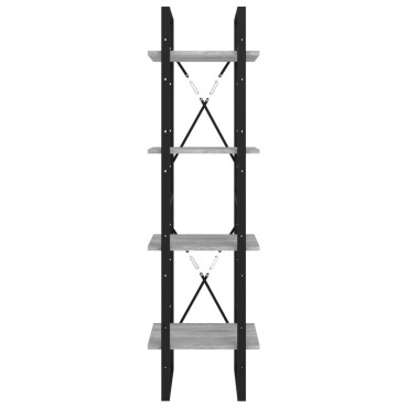 vidaXL Βιβλιοθήκη με 4 Ράφια Γκρι Sonoma 40x30x140cm Επεξεργ. Ξύλο 1 τεμ.