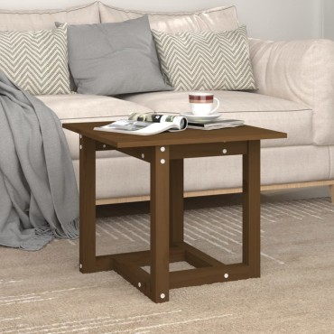 vidaXL Τραπεζάκι Σαλονιού Καφέ Μελί 50x50x45cm Μασίφ Ξύλο Πεύκου 1 τεμ.