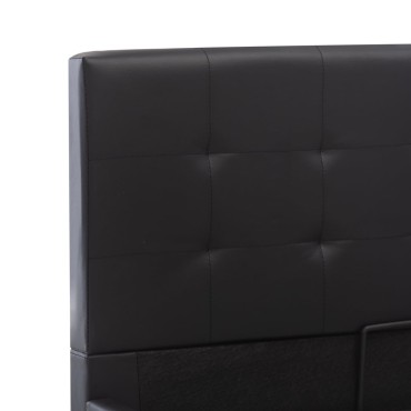 vidaXL Πλαίσιο Κρεβατιού με Αποθηκ. Χώρο Μαύρο 140x200 εκ. Συνθ. Δέρμα
