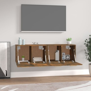 vidaXL Ντουλάπια Τοίχου 2 τεμ. Καπνιστή δρυς 60x36,5x35cm Επεξ. Ξύλο