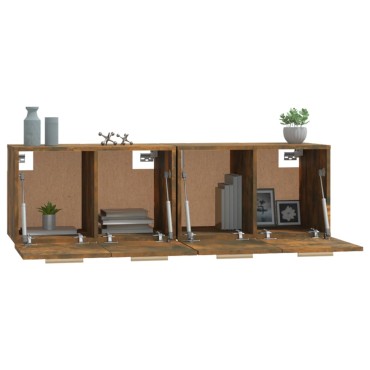 vidaXL Ντουλάπια Τοίχου 2 τεμ. Καπνιστή δρυς 60x36,5x35cm Επεξ. Ξύλο