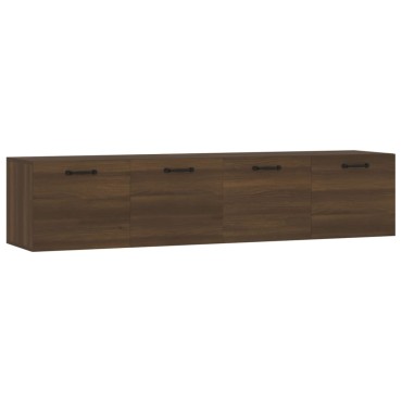 vidaXL Ντουλάπια Τοίχου 2 τεμ. Καφέ δρυς 60x36,5x35cm Επεξ. Ξύλο
