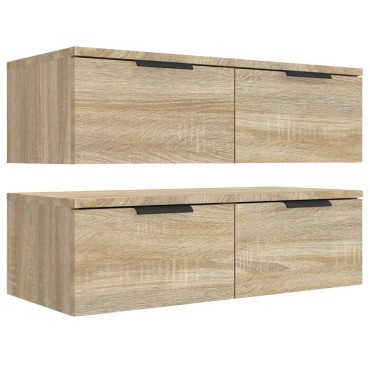 vidaXL Ντουλάπια Τοίχου 2 τεμ. Sonoma Δρυς 68x30x20cm Επεξ. Ξύλο