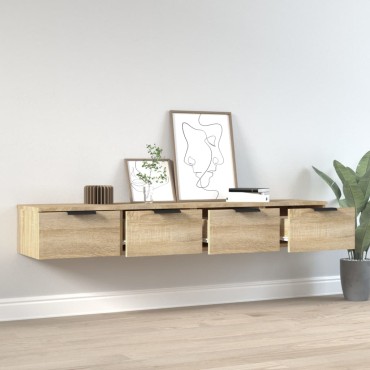vidaXL Ντουλάπια Τοίχου 2 τεμ. Sonoma Δρυς 68x30x20cm Επεξ. Ξύλο