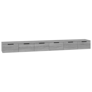 vidaXL Ντουλάπια Τοίχου 2 τεμ. Γκρι Sonoma 102x30x20cm Επ. Ξύλο